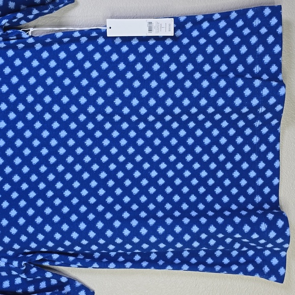 Chico's Cool Check Everyday  Blue and White Tee Size Mediun NwT. - Picture 5 of 9